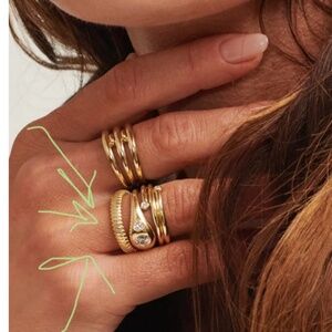 MÉGA Jewelry Step Ring - Sterling w/ 14k Gold Vermeil - Women’s Size 6